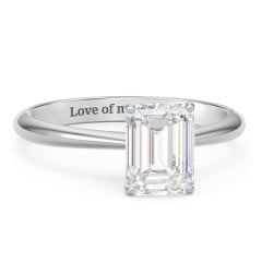 2 ct. (8x6mm) Emerald-Cut Moissanite Engagement Ring with Tapered Knife Edge