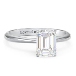 2 ct. (8x6mm) Emerald-Cut Moissanite Engagement Ring with Tapered Knife Edge