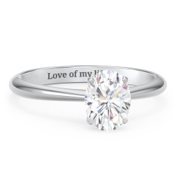 1.5 ct. (8x6mm) Oval Moissanite Engagement Ring with Tapered Knife Edge