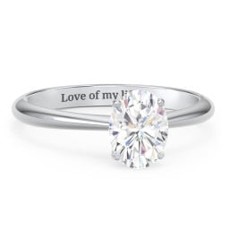 1.5 ct. (8x6mm) Oval Moissanite Engagement Ring with Tapered Knife Edge