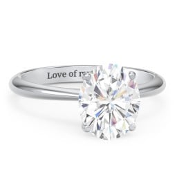 3 ct. (10x8mm) Oval Moissanite Engagement Ring with Tapered Knife Edge