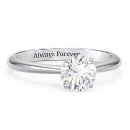 1 ct. (6.5mm) Moissanite Engagement Ring with Tapered Knife Edge
