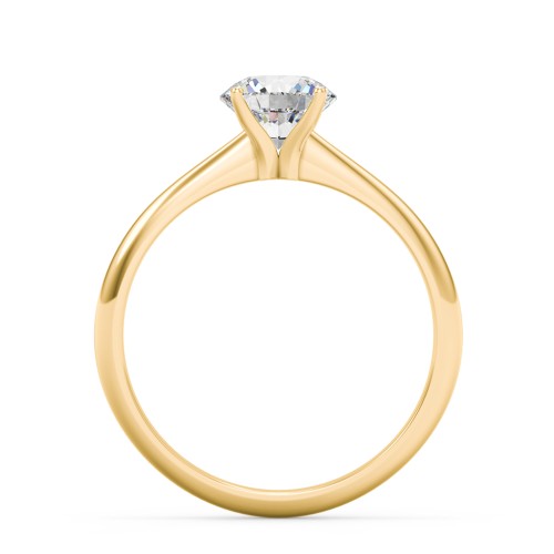 1 ct. (6.5mm) Moissanite Engagement Ring with Tapered Knife Edge – 9kt Yellow Gold with Moissanite