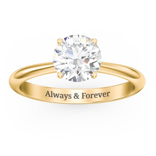 1.5 ct. (7.5mm) Moissanite Engagement Ring with Tapered Knife Edge