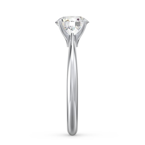 1.5 ct. (7.5mm) Moissanite Engagement Ring with Tapered Knife Edge – 9kt White Gold with Moissanite