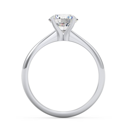 1.5 ct. (7.5mm) Moissanite Engagement Ring with Tapered Knife Edge – 9kt White Gold with Moissanite