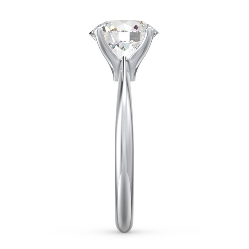 2.5 ct. (8.5mm) Moissanite Engagement Ring with Tapered Knife Edge – 9kt White Gold with Moissanite