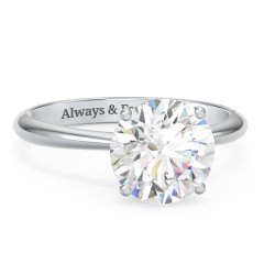 3 ct. (9mm) Moissanite Engagement Ring with Tapered Knife Edge – 9kt White Gold with Moissanite