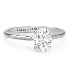 1.5 ct. (8x6mm) Oval Moissanite Engagement Ring with Hidden Halo and Accents