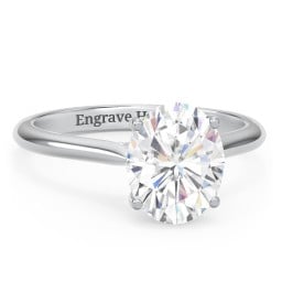 3 ct. (10x8mm) Oval Moissanite Engagement Ring with Hidden Halo and Accents