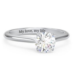 1 ct. (6.5mm) Moissanite Engagement Ring with Hidden Halo and Accents