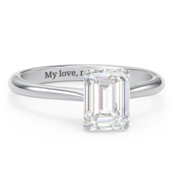 2 ct. (8x6mm) Emerald-Cut Moissanite Classic Two Tone Engagement Ring