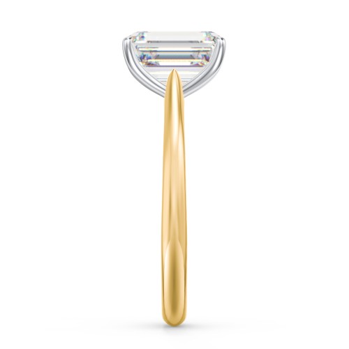 3 ct. (9x7mm) Emerald-Cut Moissanite Classic Two Tone Engagement Ring