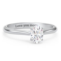 1 ct. (7x5mm) Oval Moissanite Classic Two Tone Engagement Ring