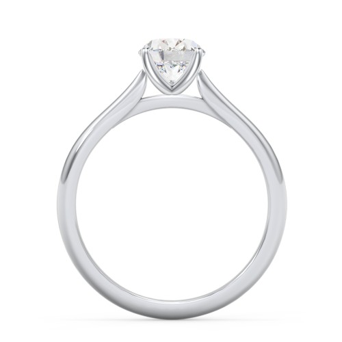 1.5 ct. (8x6mm) Oval Moissanite Classic Two Tone Engagement Ring – 9kt White Gold with Moissanite