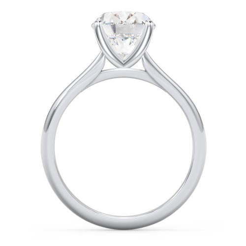 3 ct. (10x8mm) Oval Moissanite Classic Two Tone Engagement Ring – 9kt White Gold with Moissanite
