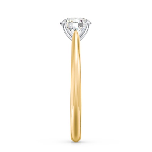 1 ct. (6.5mm) Moissanite Classic Two Tone Engagement Ring – 9kt Yellow Gold with Moissanite