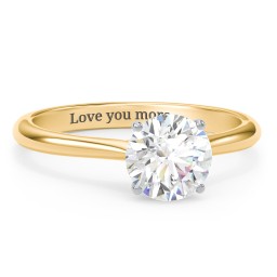 1.5 ct. (7.5mm) Moissanite Classic Two Tone Engagement Ring in 9K Solid Yellow Gold