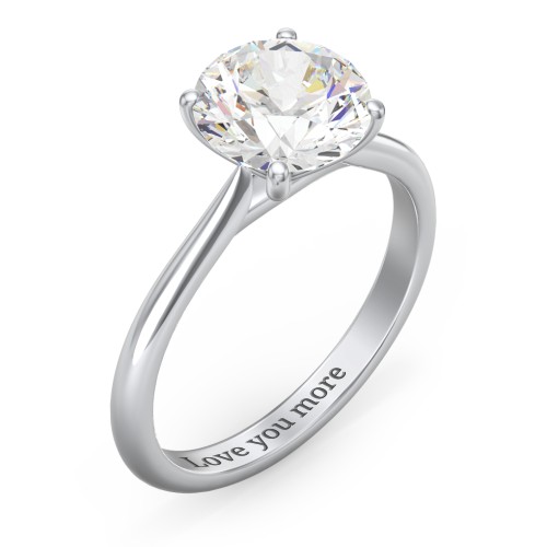 2.5 ct. (8.5mm) Moissanite Classic Two Tone Engagement Ring – 9kt White Gold with Moissanite