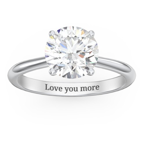 2.5 ct. (8.5mm) Moissanite Classic Two Tone Engagement Ring – 9kt White Gold with Moissanite