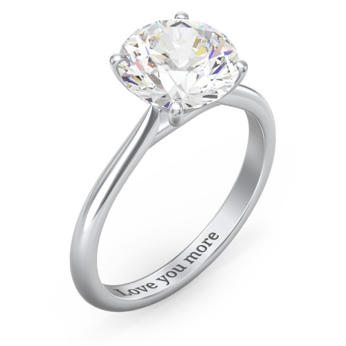 3 ct. (9mm) Moissanite Classic Two Tone Engagement Ring – 9kt White Gold with Moissanite