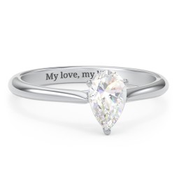 1 ct. (8x5mm) Pear Moissanite Classic Two Tone Engagement Ring