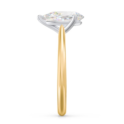 3 ct. (11x7mm) Pear Moissanite Classic Two Tone Engagement Ring – 9kt Yellow Gold with Moissanite
