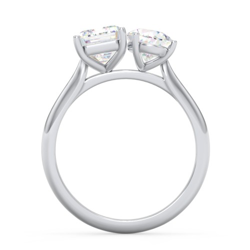 Toi et Moi Pear and Emerald Cut Moissanite Engagement Ring - 3.5 ctw. – 9kt White Gold with Moissanite