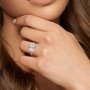Toi et Moi Oval and Pear Moissanite Engagement Ring with Hidden Halos & Accents – 4 ctw.