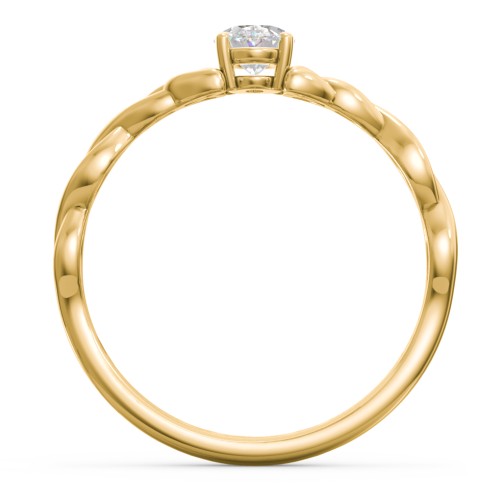 Oval Solitaire Celtic Trinity Knot Engagement Ring – 18K Gold Plated Silver with Lab Diamond