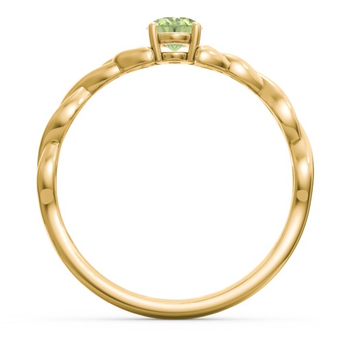 Oval Solitaire Celtic Trinity Knot Engagement Ring – 18K Gold Plated Silver with Peridot
