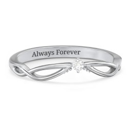 Celtic Gemstone Contour Wedding Band