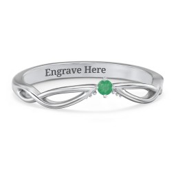 Celtic Gemstone Contour Wedding Band