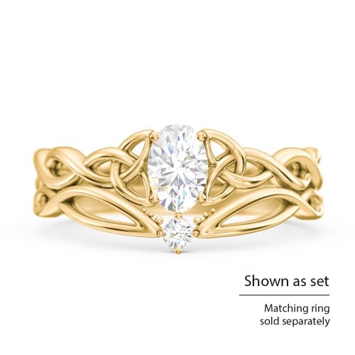 Celtic Gemstone Contour Wedding Band