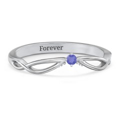 Celtic Gemstone Contour Wedding Band – Sterling Silver with Blue Sapphire