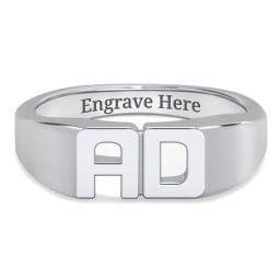 Double Initial Signet Ring