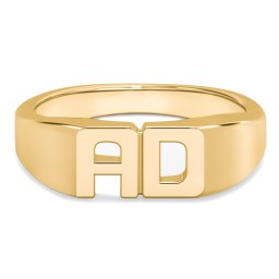 Double Initial Signet Ring