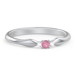 Dainty Trinity Stone Promise Ring