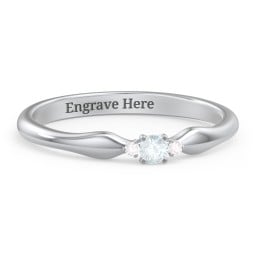 Dainty Trinity Stone Promise Ring