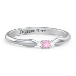Dainty Trinity Stone Promise Ring