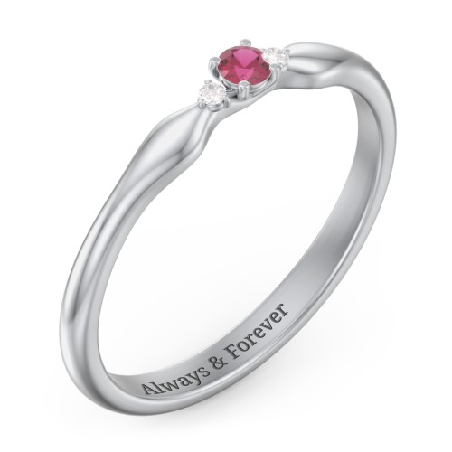 Dainty Trinity Stone Promise Ring