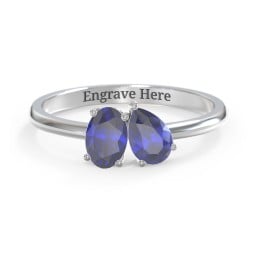 Toi et Moi Oval and Pear Gemstone Ring