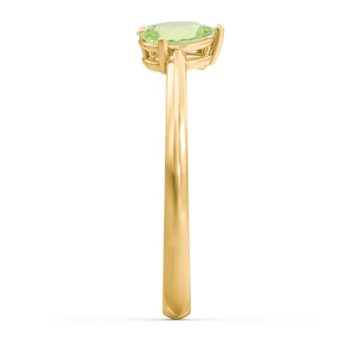 Toi et Moi Oval and Pear Gemstone Ring – 18K Gold Plated Silver with Peridot