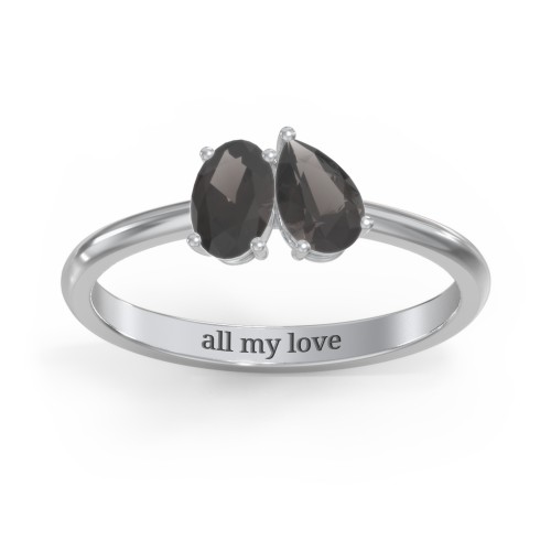 Toi et Moi Oval and Pear Gemstone Ring