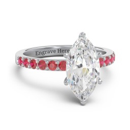 2 ct. Marquise CZ Engagement Ring with Accents