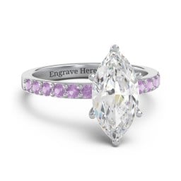 2 ct. Marquise CZ Engagement Ring with Accents