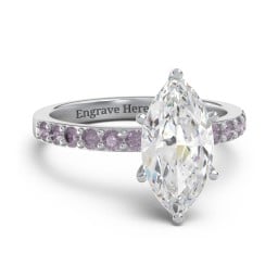 2 ct. Marquise CZ Engagement Ring with Accents