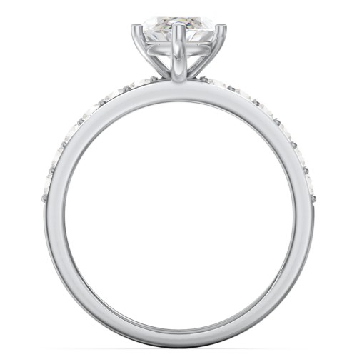 2 ct. Marquise CZ Engagement Ring with Accents