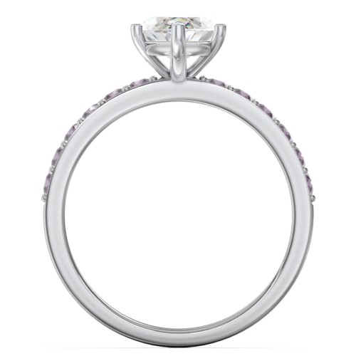 2 ct. Marquise CZ Engagement Ring with Accents