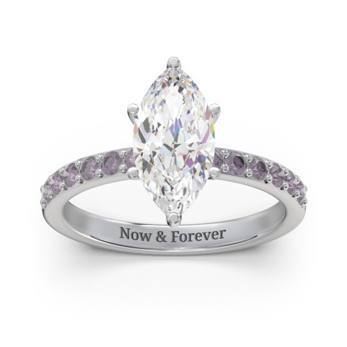 2 ct. Marquise CZ Engagement Ring with Accents